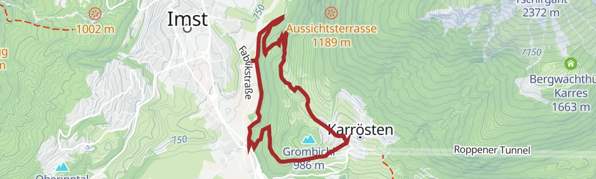 Route map: Imst-Karröster Panoramarunde